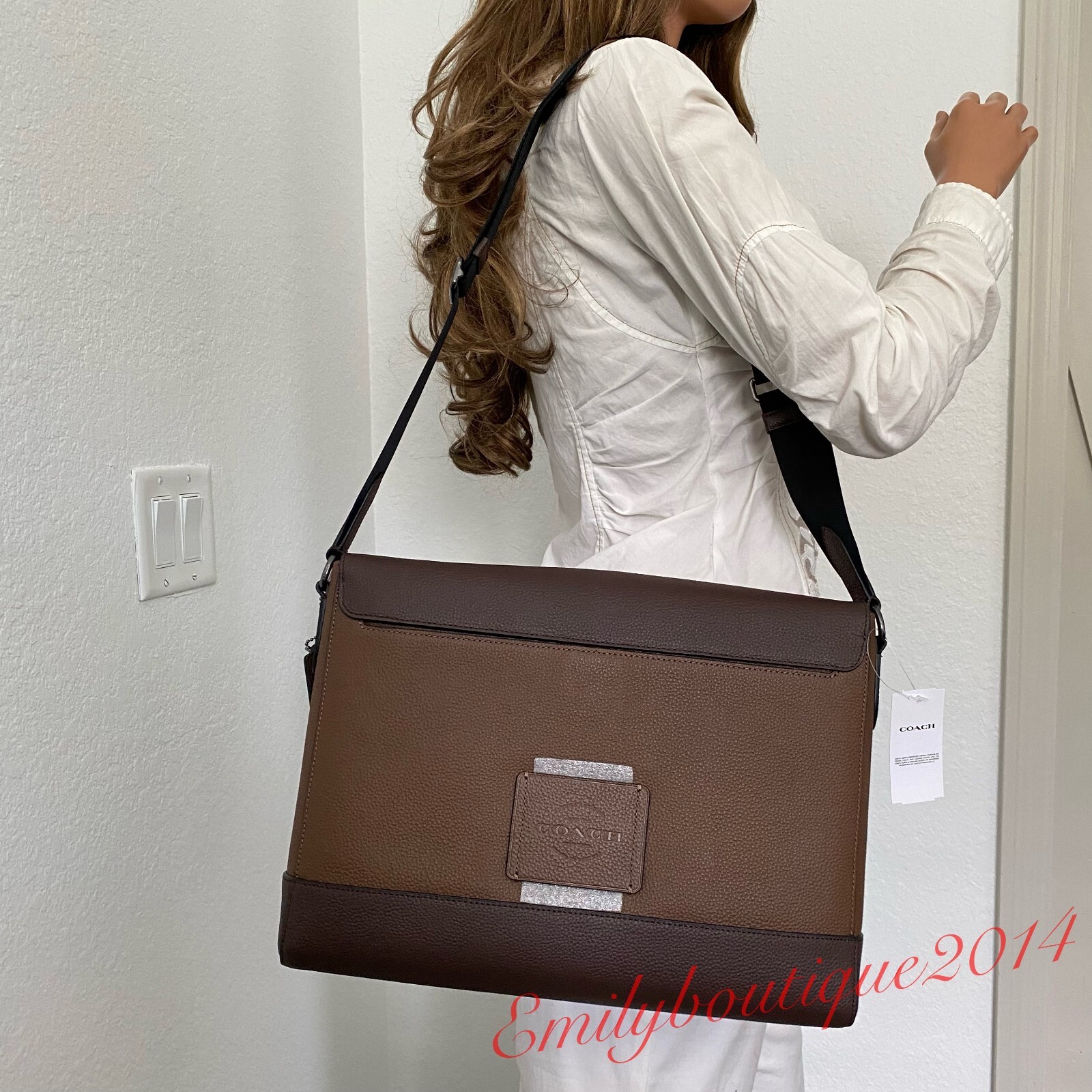 NWT Coach 89894 Hudson Messenger In Colorblock Tobacco Mahagony Leather Bag $598