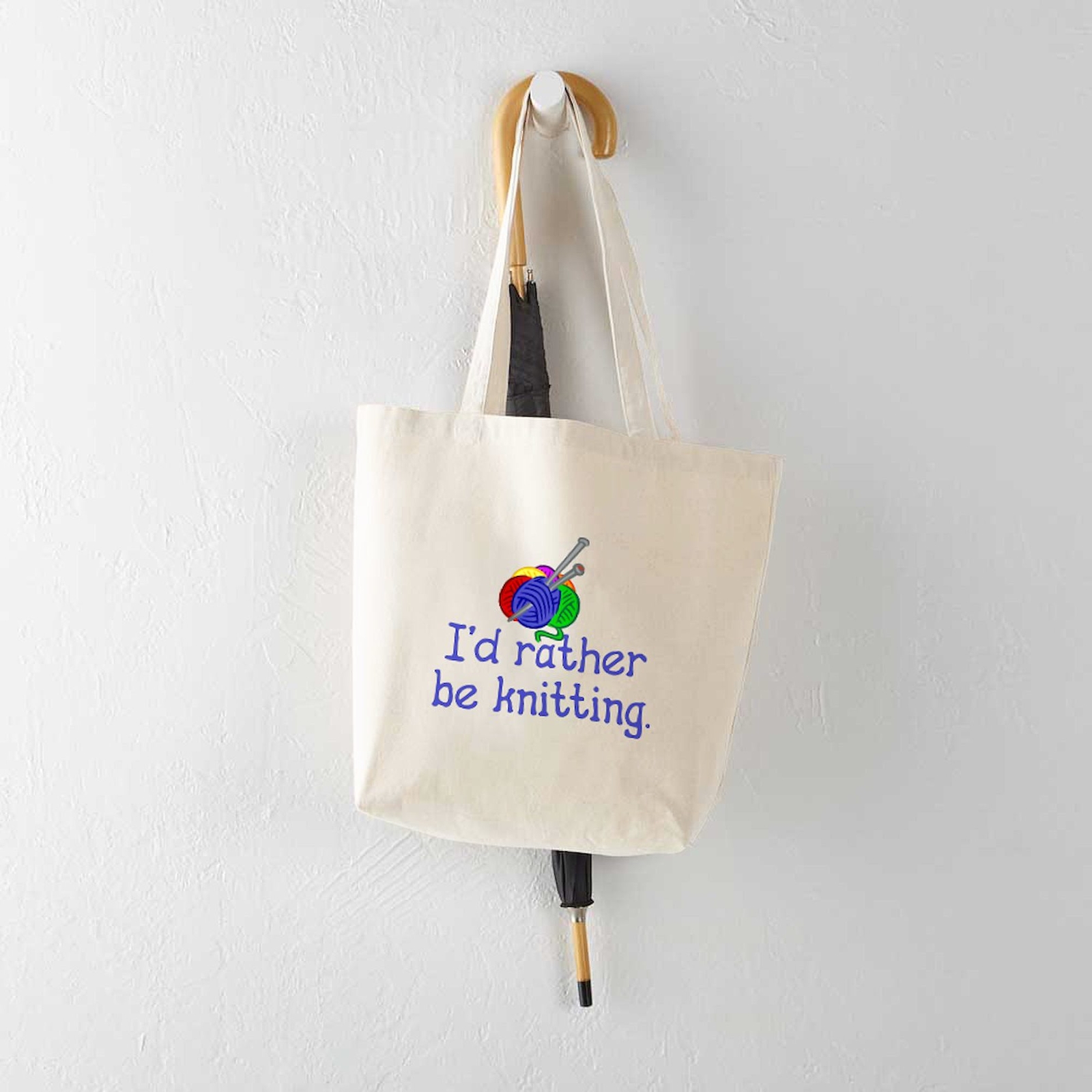 CafePress I’d Rather Be Knitting. Tote Bag (15007783)