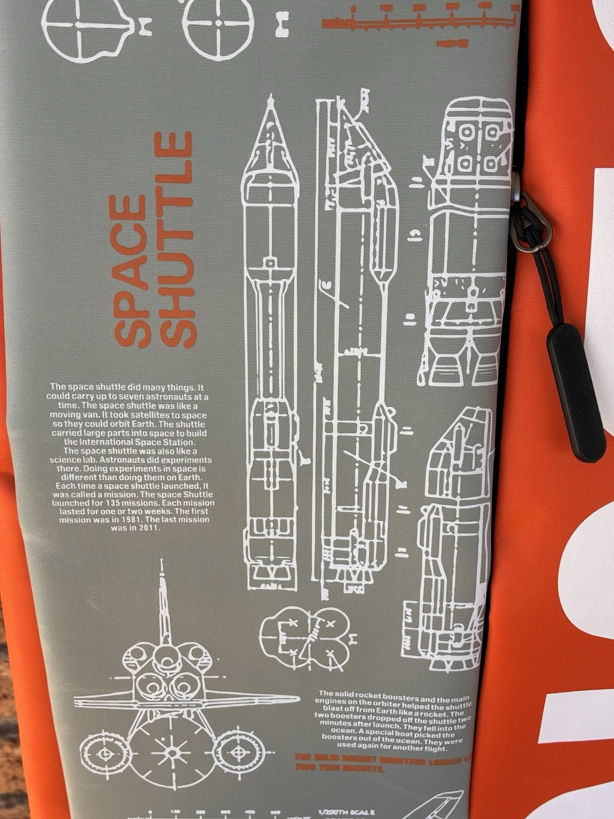NASA Backpack Spacesuit Orange Space Shuttle USB Cable NWT