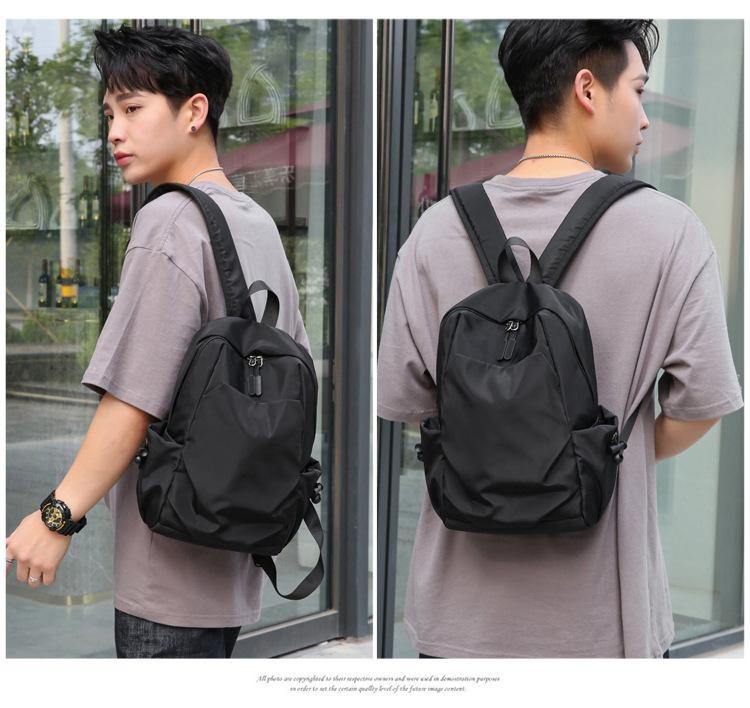 Mini Men’s Backpack Fashion Small Black Shoulder School Bag for Man Canvas