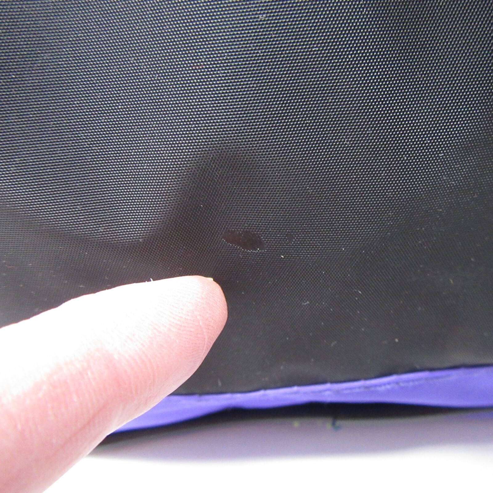Black Teal Purple Duffle Bag Small w/ Shoulder Strap Handles Nylon Vtg 1980s