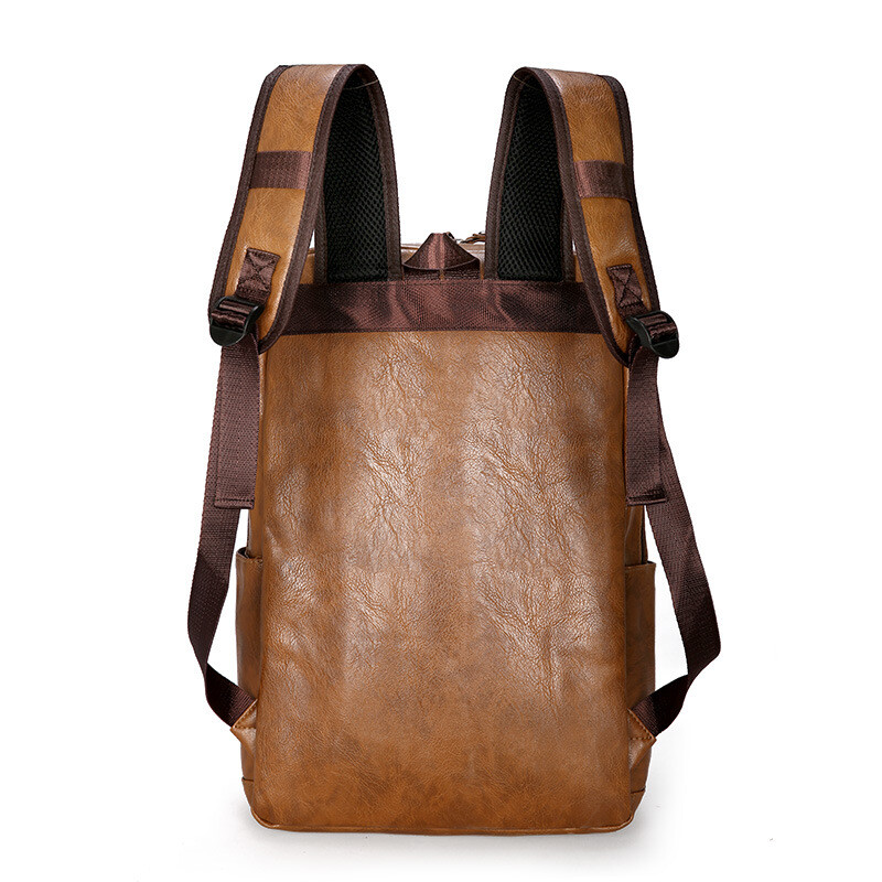 New Leather School Backpack Waterproof Business Laptop Travel Work Bag daypack