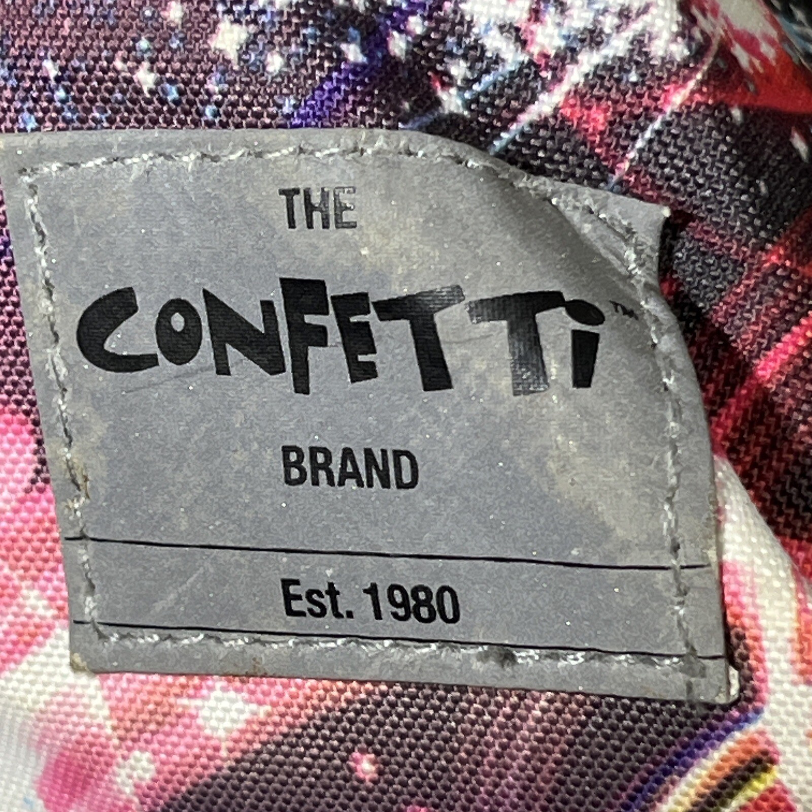 Confetti Brand Backpack School Book Bag Multi Color With Small Zip Bag READ