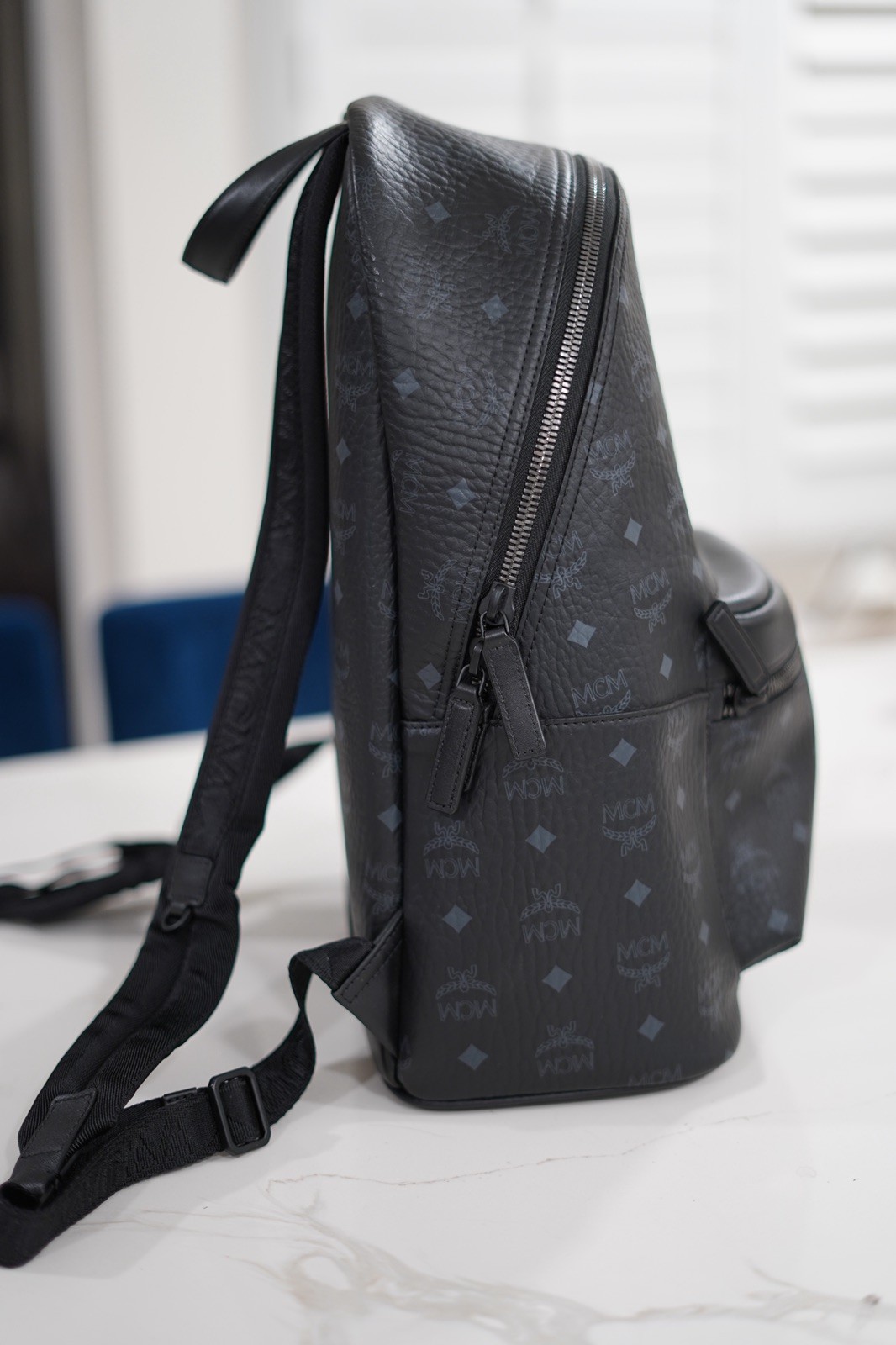 MCM Stark Visetos Black Unisex Backpack Medium