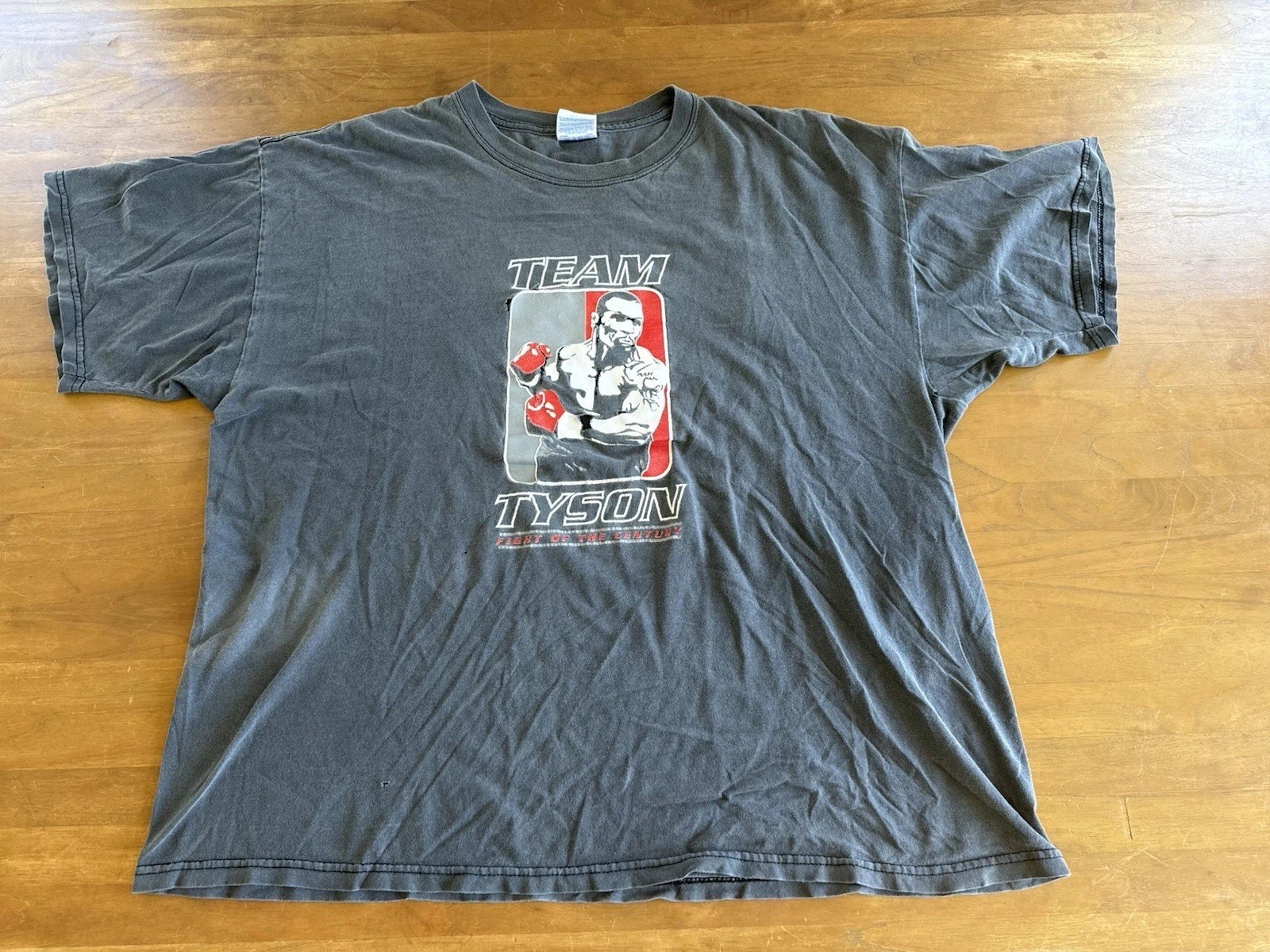 Mike Tyson Lewis Fight Of The Century 2002 Boxing Distressed Vintage T-Shirt XXL