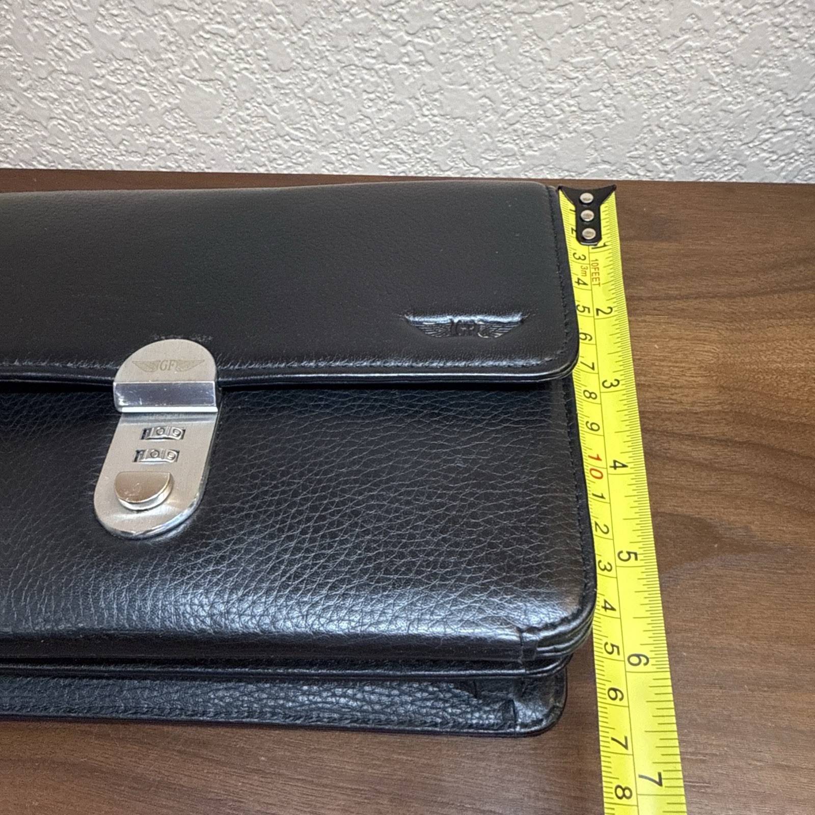 Gian Ferrente Men’s Leather Small Black Organiser Bag Satchel Multiple Compartm