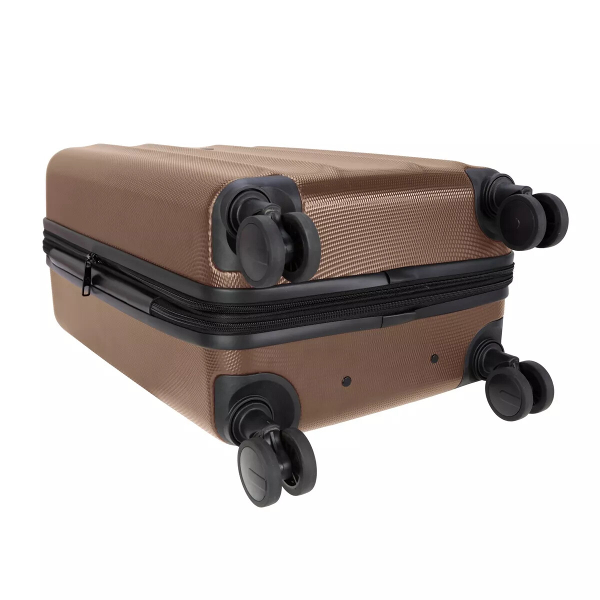 Skyline Hardside Large Checked Suitcase Hardshell 8-Wheel Spinner Luggage, Brown