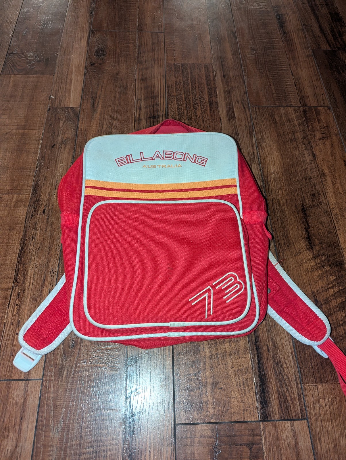 RARE 1990s Y2K Vintage Billabong Australia Red Backpack Bag Zipper Pouch Retro