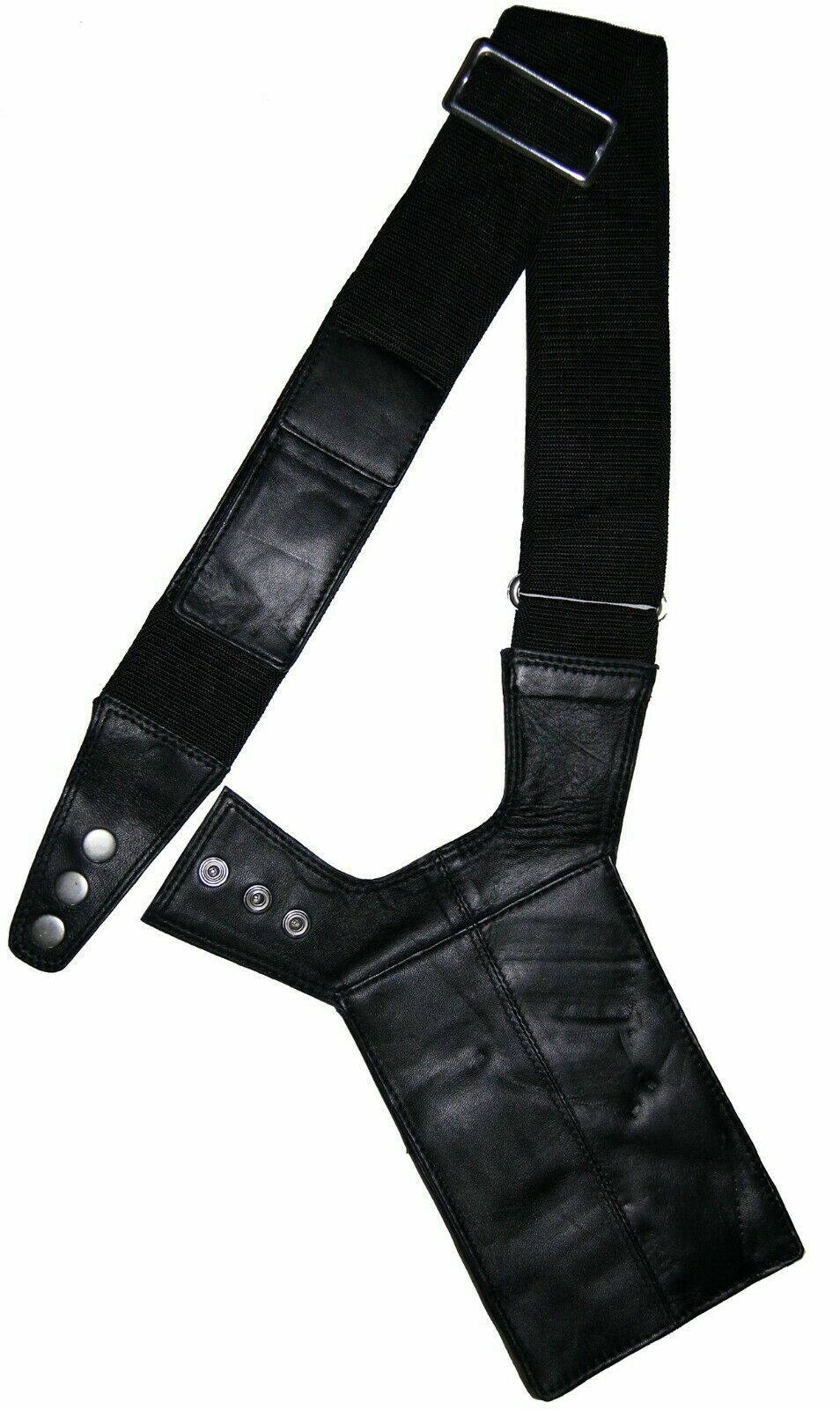 Black Men’s Leather Shoulder Gun Holster Bag Hidden Tactical Pouch USA Seller