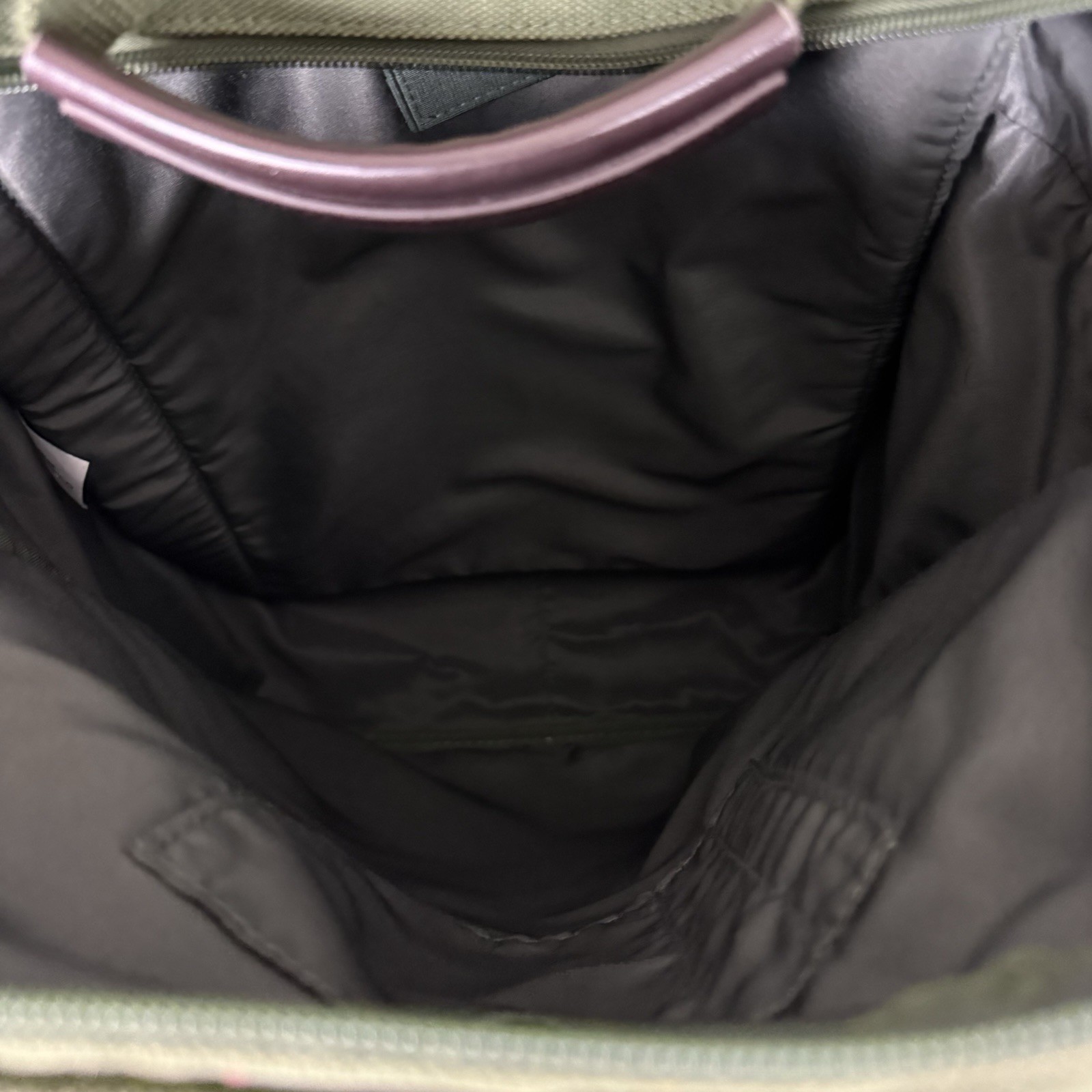 COBB & CO Olive Green Canvas Laptop Backpack Brown Trim Rucksack