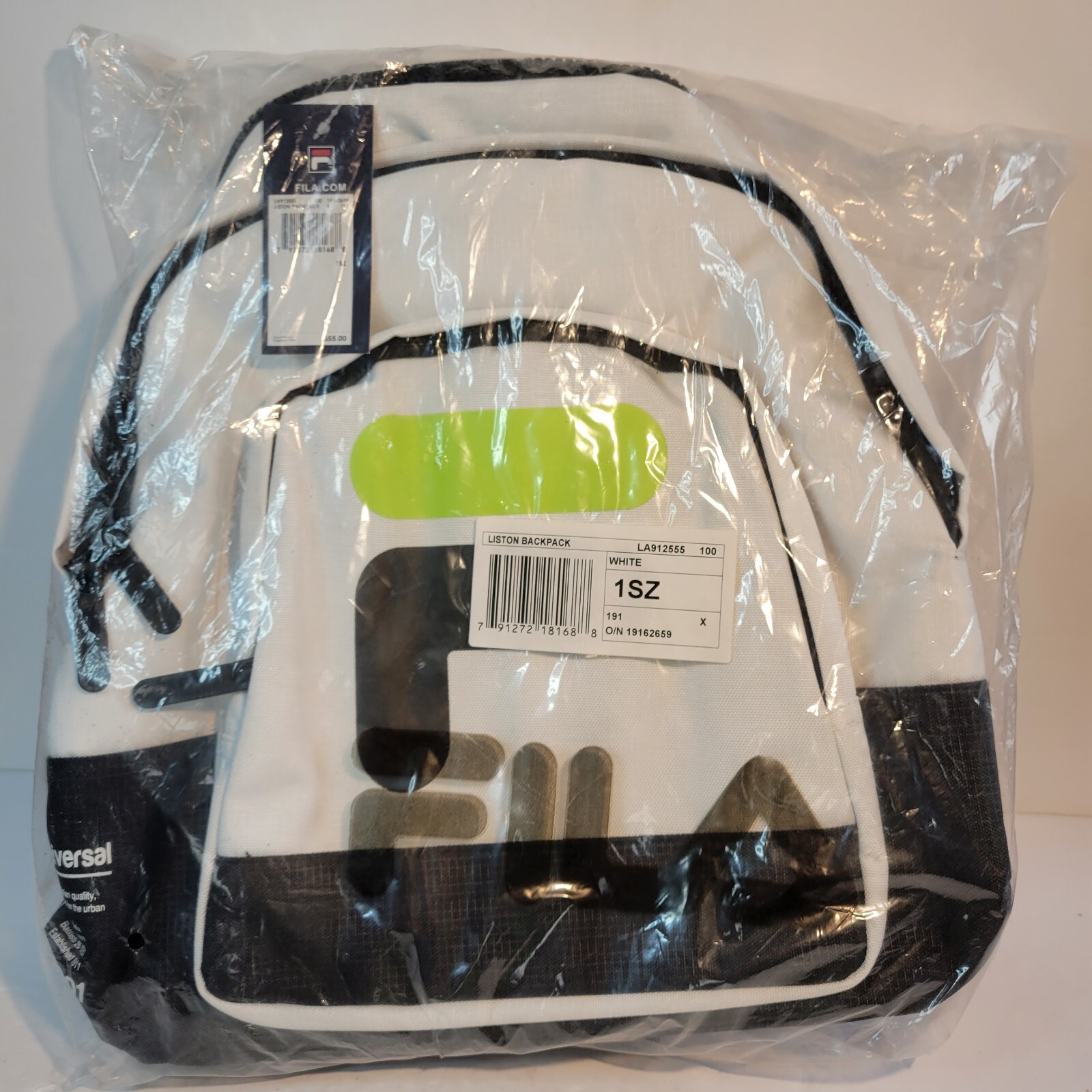 Fila Listin Backpack X 191 White Carrying Bag Scool Supplies