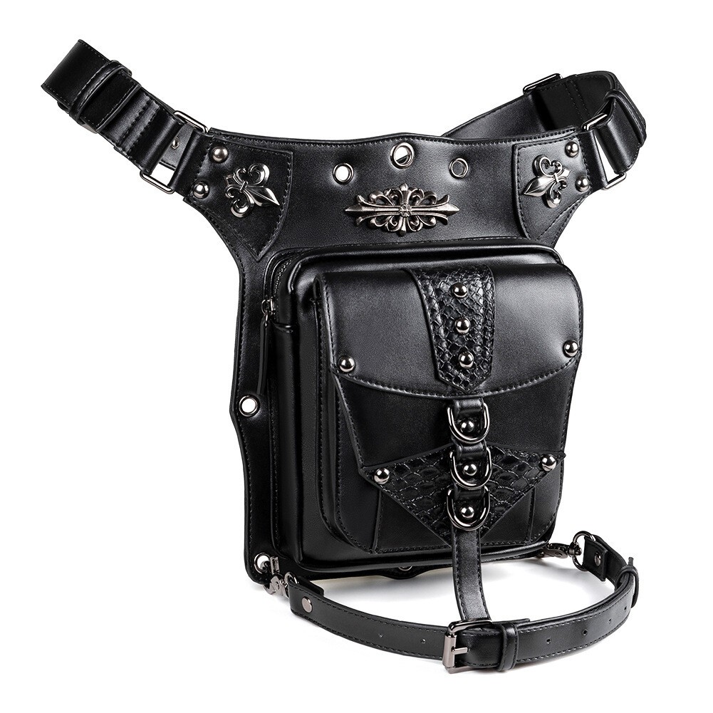 New Men Women Motorcycle Gothic Steampunk Crossbody Shoulder Chest Bag Backpack