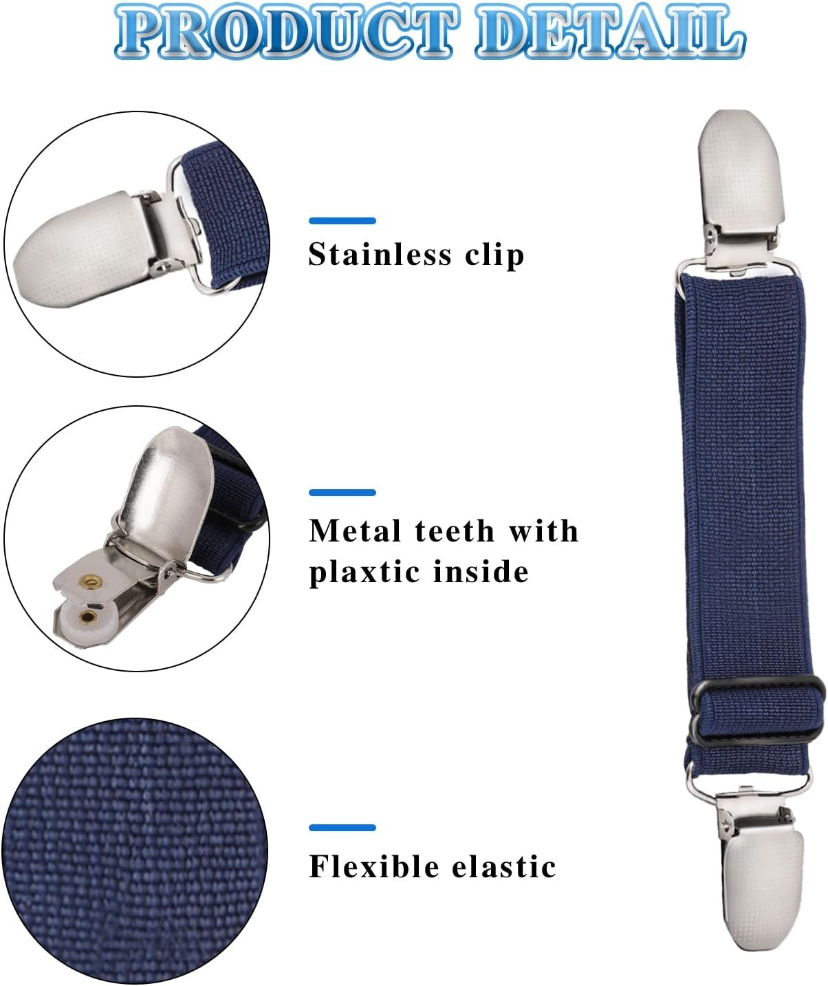 6 Pcs Adjustable Elastic Waist Belt Clips Pant Waist Tightener for Jeans Dresses