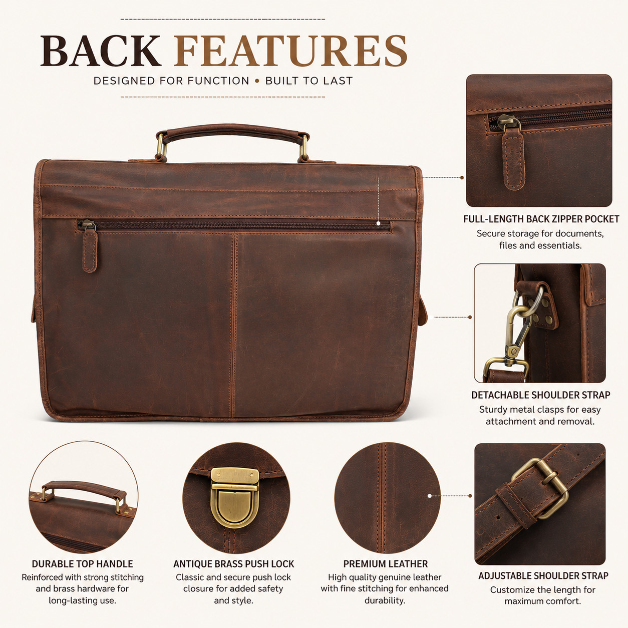 Vintage Leather Work Bag, Office Bag, College Bag, Travel Messenger, Laptop Bag