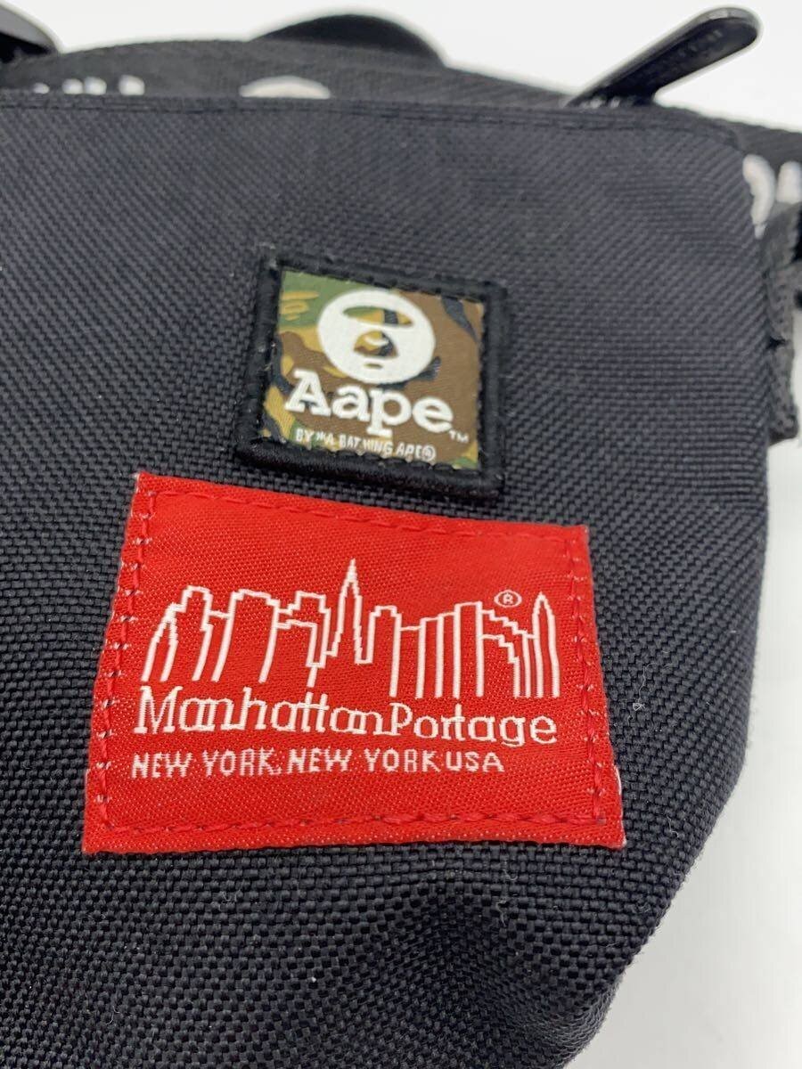 Manhattan Portage × AAPE BY A BATHING APE Waist Bag, Nylon, Black (Solid Color)