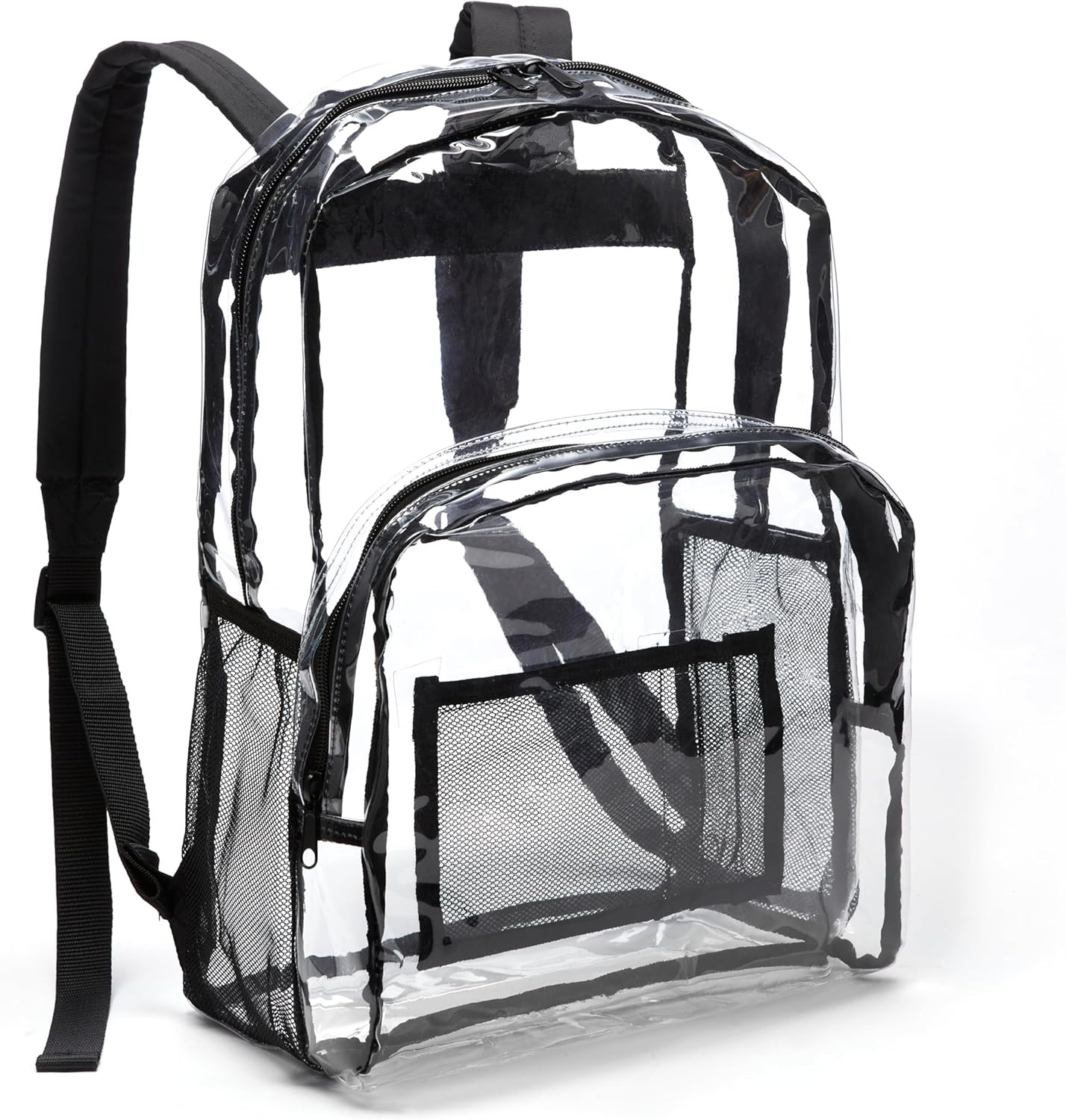 Transparent Clear School Backpack Water-Resistant PVC Plastic 17 X 7 X 13 In