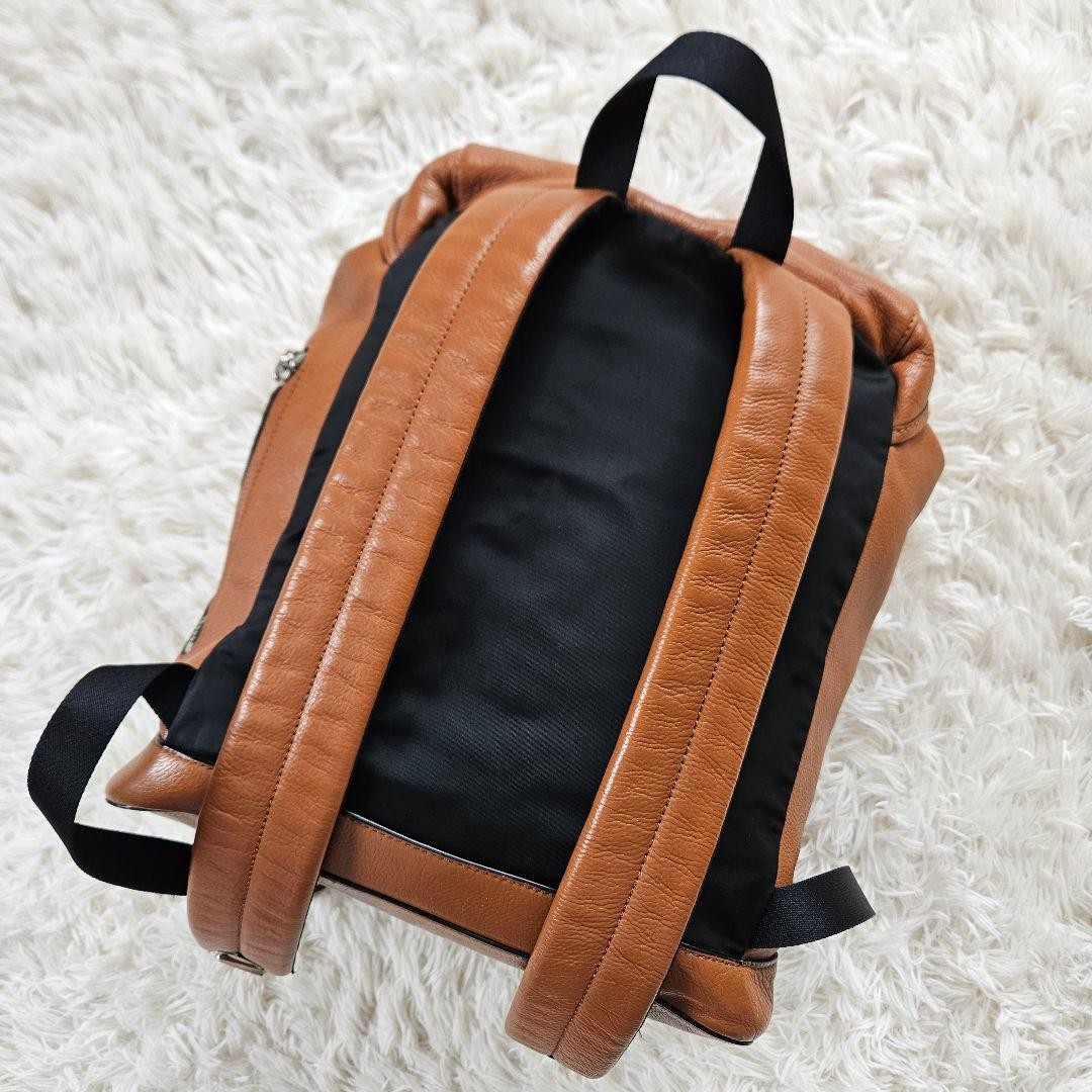 Coach Backpack All Leather Large Capacity A4 PC Brown 32cm From Japan