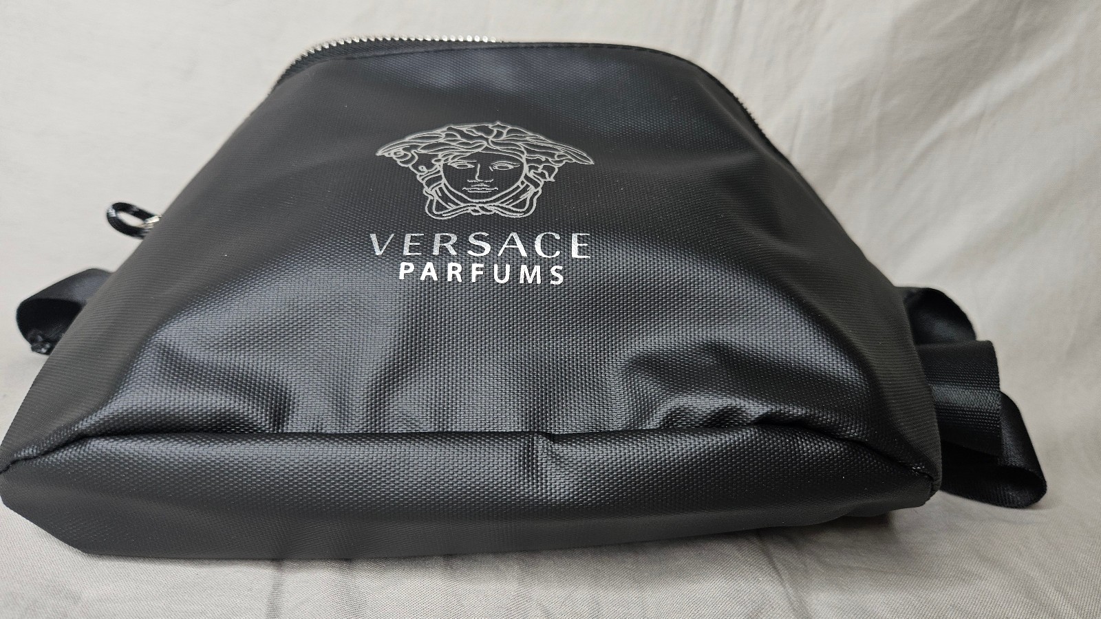 Versace Parfums Belt Bag Waist Pouch For Men Black Silver Travel Bag Fannie Pack