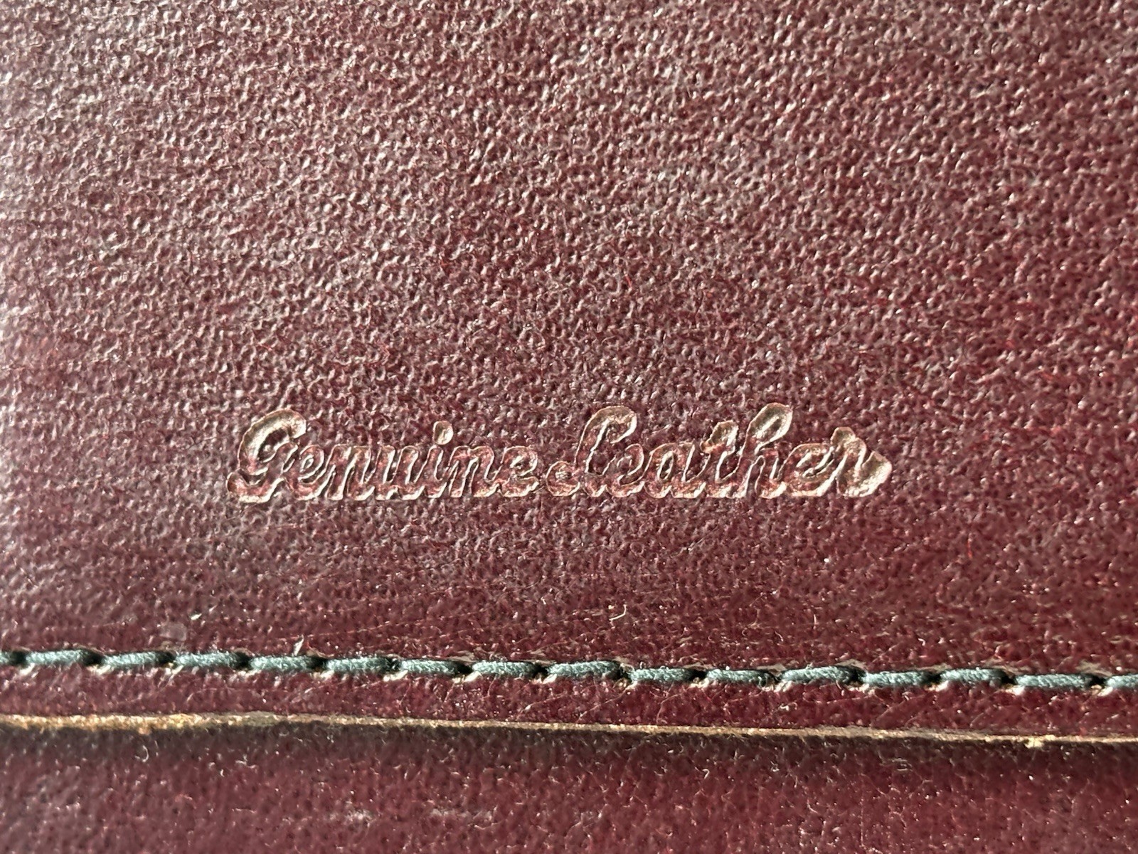 Vintage Real Leather Portfolio Dark Cognac Brown Folder Document Case A4 Notepad