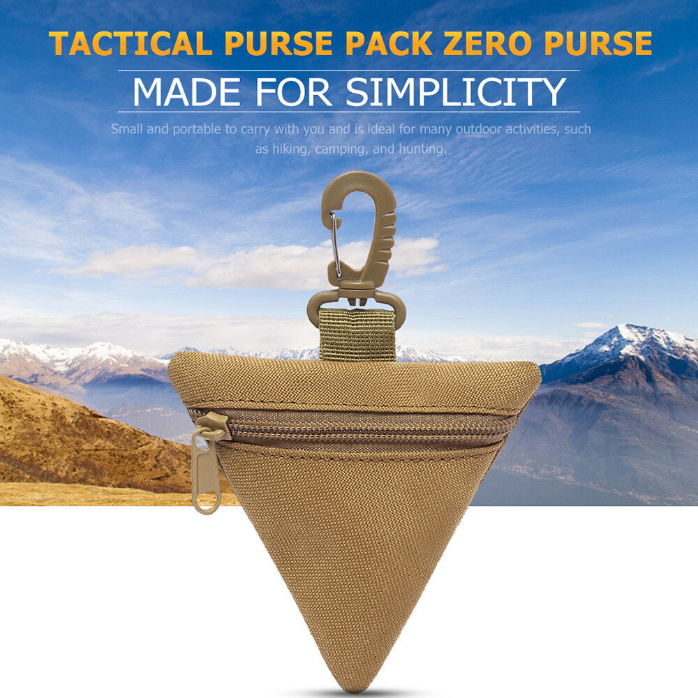 Mini Tactical Coin Key Wallet Military EDC Pack Small Outdoor Triangle Waist Bag