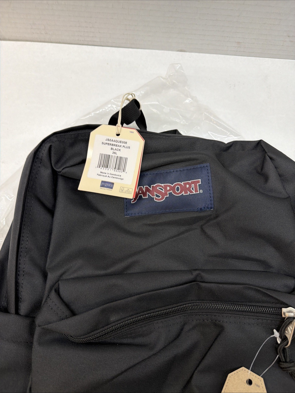 JanSport Backpack Laptop Sleeve Bag 17.5″ Black Water Bottle Pocket NEW w/Tags
