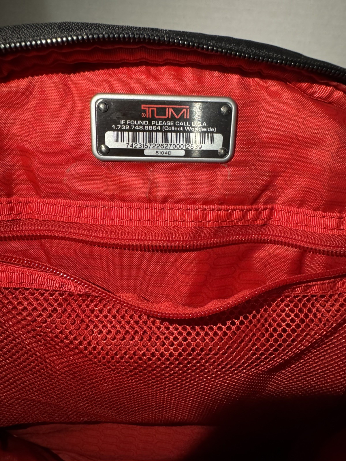 Tumi T-Tech Sling Backpack Black Red Crossbody Messenger Bag Tech Travel Commute