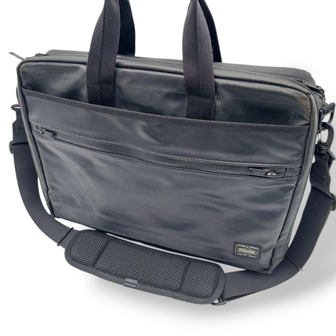 Authentic PORTER Black 2-Way Business Briefcase 37cm Laptop Bag, Slight Wear
