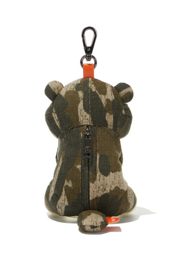 Malbon Golf Beaver Character Ball Case Keyring Plush Camo Authentic