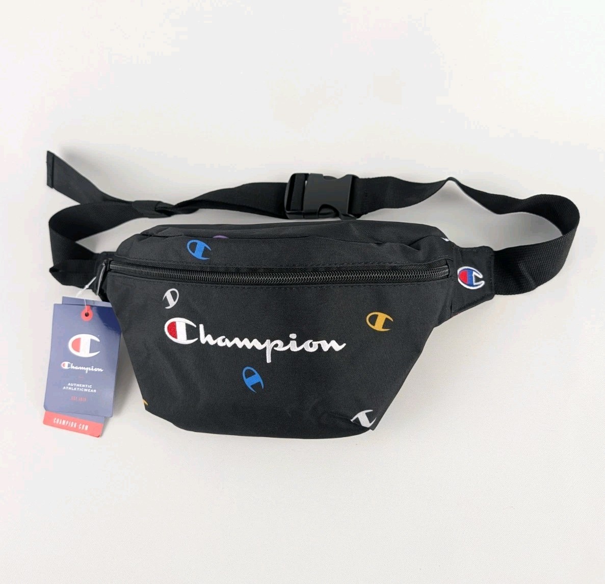 Champion Fanny Pack Waist Bag Black Multi Color C Logo All Over Print