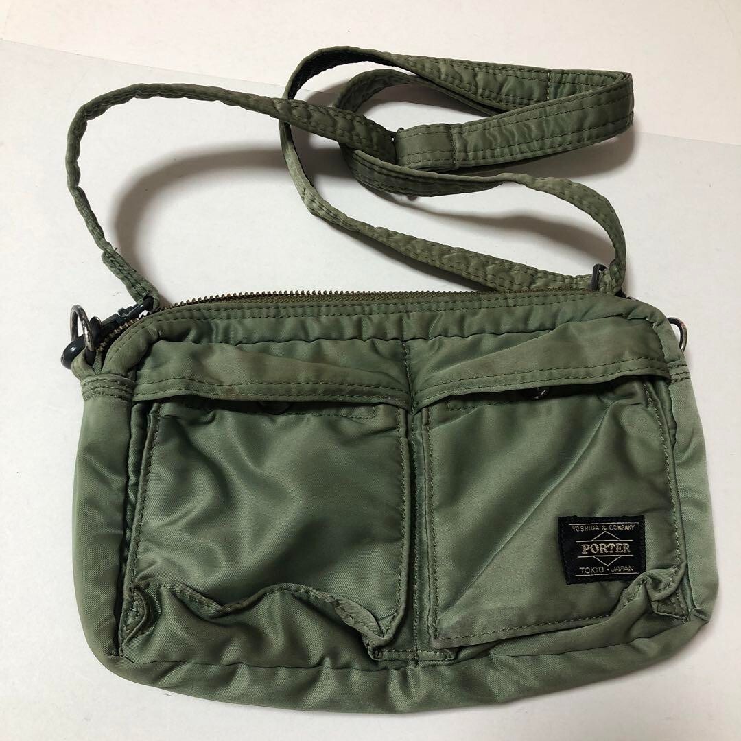 PORTER Tanker Yoshida Kaban Small Shoulder Bag Khaki Sage Green