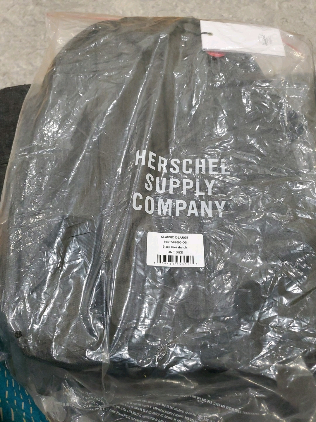 Herschel Classic Backpack, Black Crosshatch, XL 30.0L