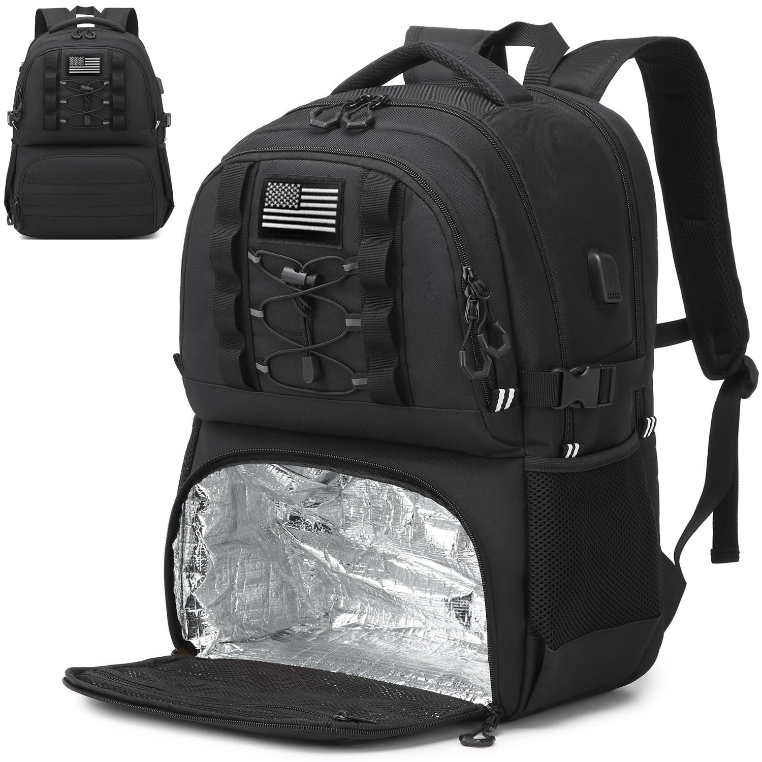 Laptop Lunch Backpack 40L with USB Port, RFID Cooler – Insulated Work Backpack