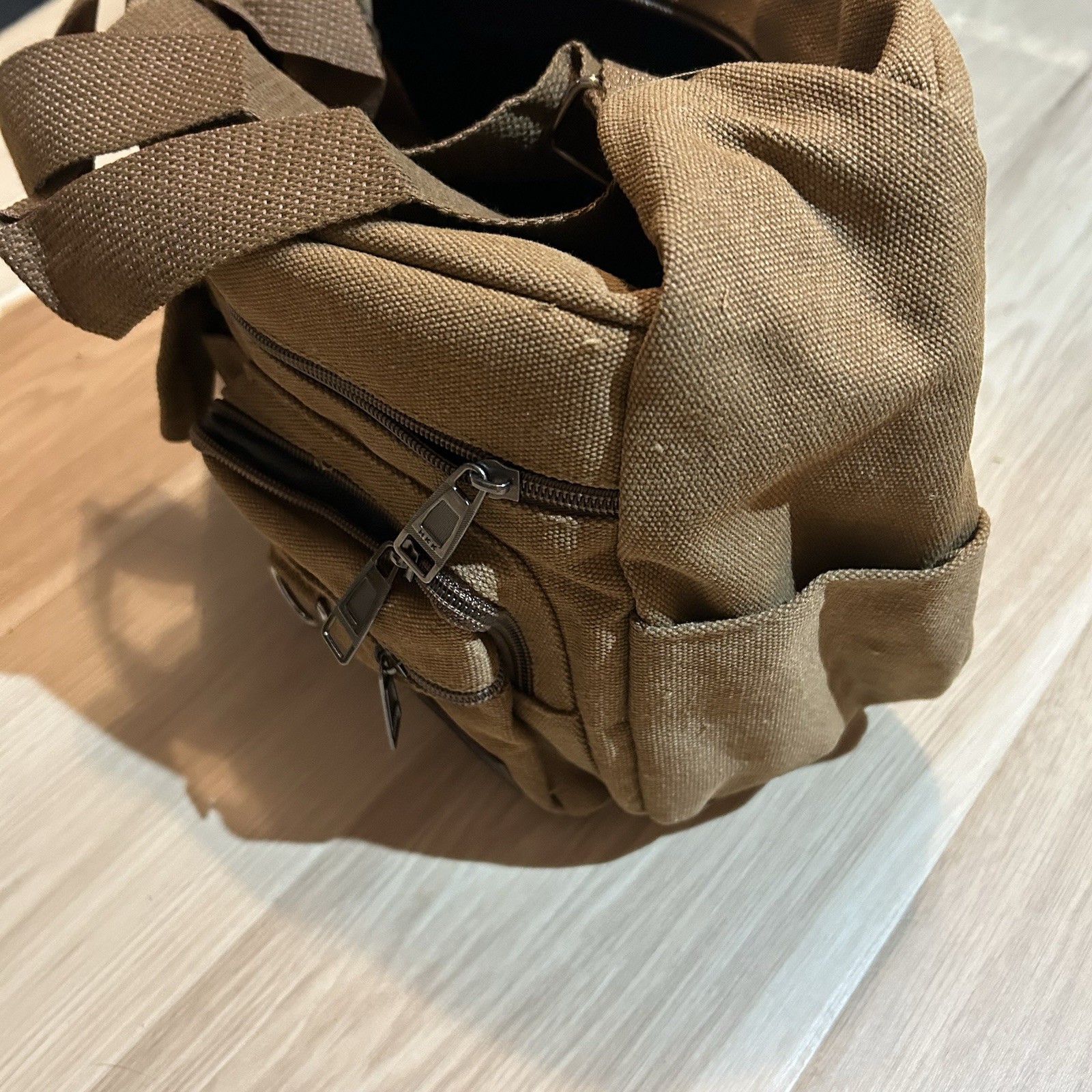 Men’s Canvas Messenger Bag Laptop Shoulder Satchel Crossbody School Bag – Coffee