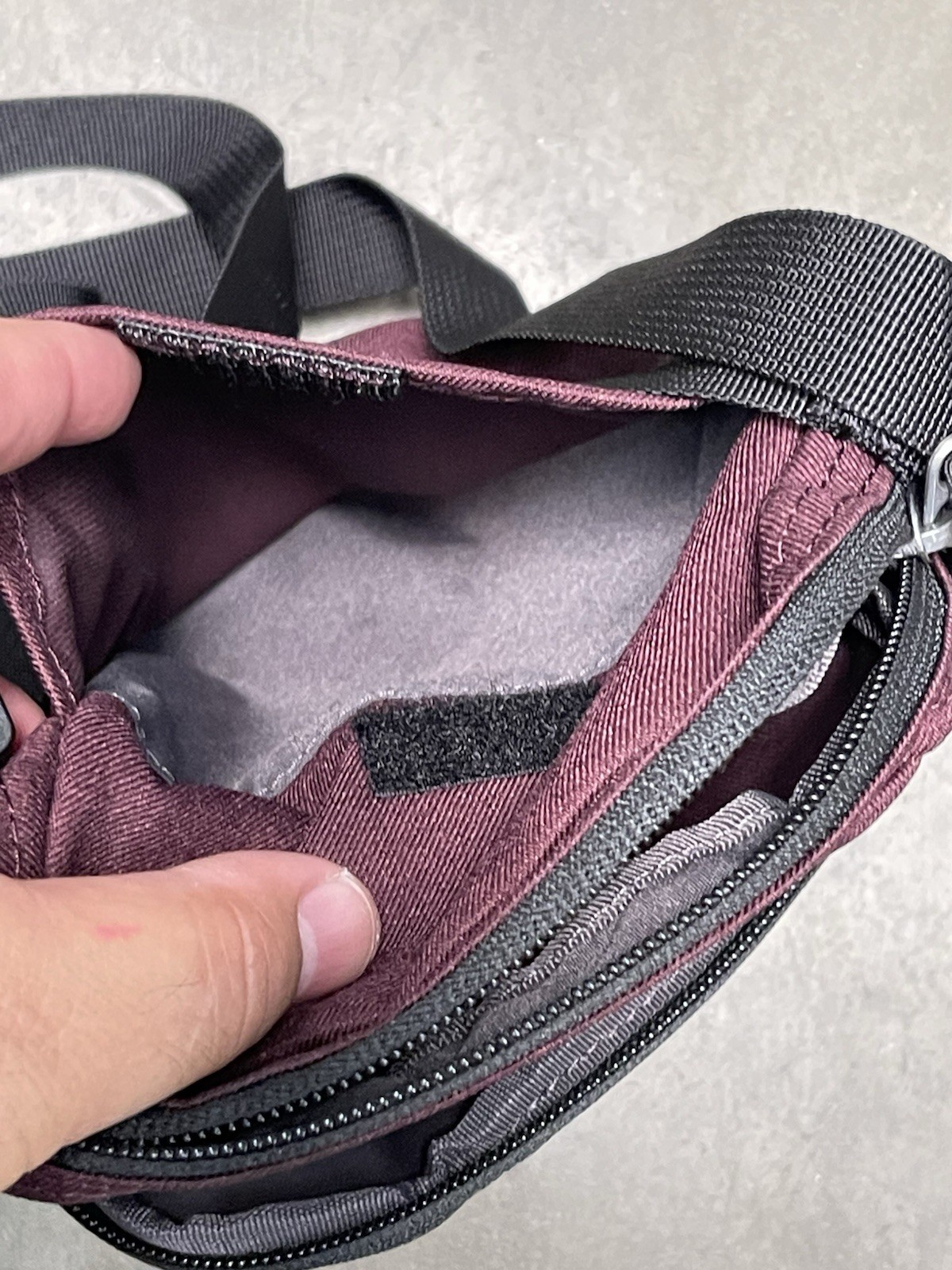 Nike Burgundy Small Crossbody Bag Logo, Zip Closure, Adjustable Strap Pockets