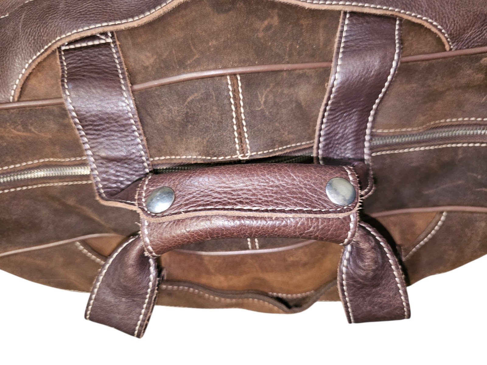Wilsons Pelle Studio Mens Brown Leather/Suede Duffle Gym Travel Weekender Bag