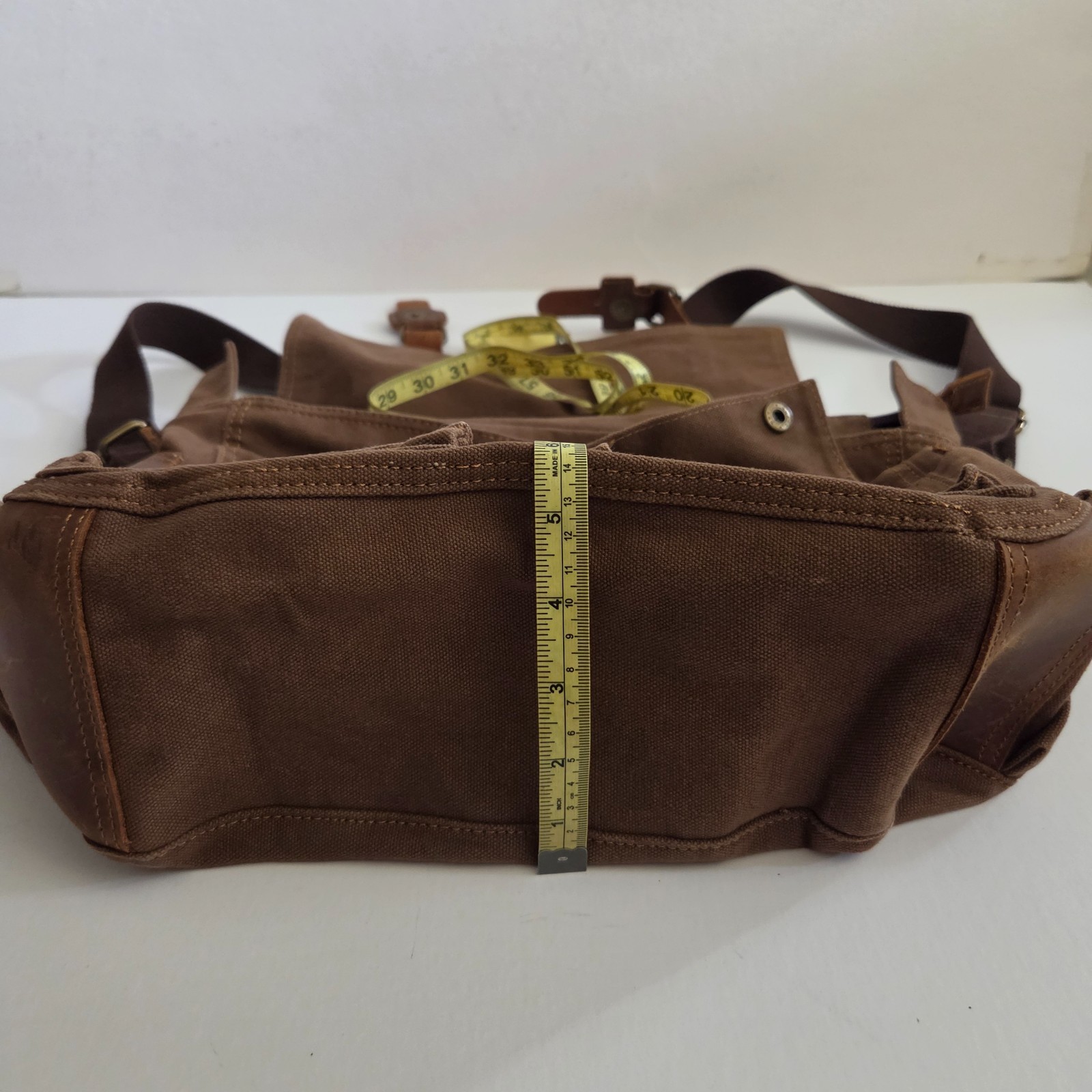 Military Canvas Leather Men Messenger Bag Shoulder Crossbody Bag Sturdy Muchuan