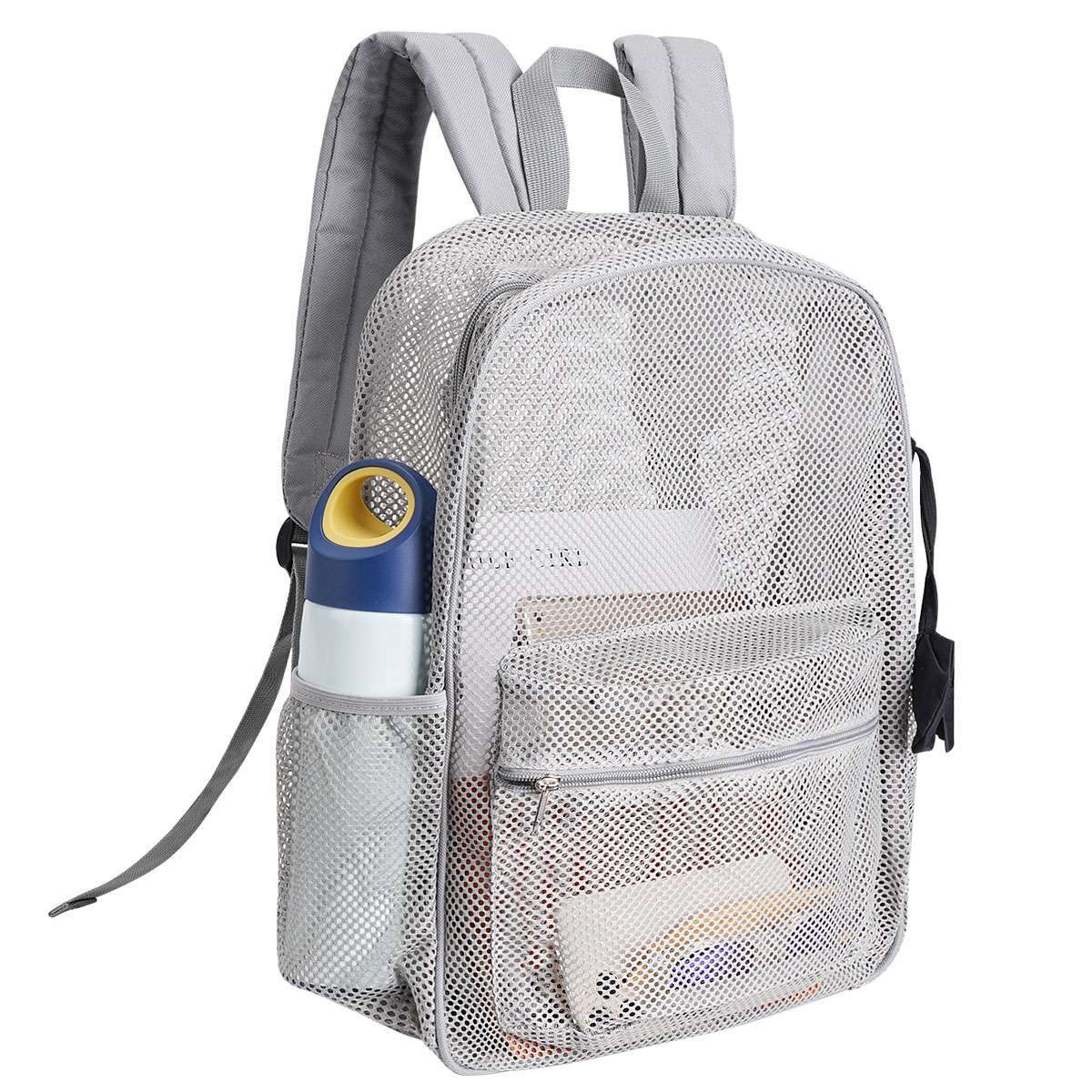 Clear Mesh Backpack Large See Through Laptop School Bag For Students Men Women
