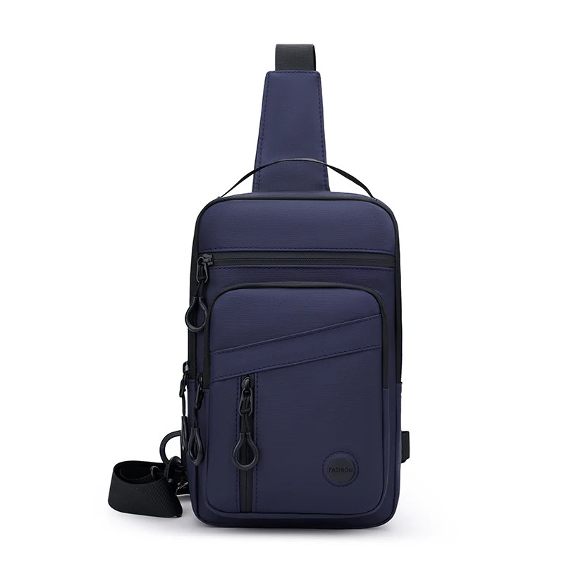 Soft Waterproof PU Leather Chest Bag Men Fashion Casual Sling Crossbody Shoulder