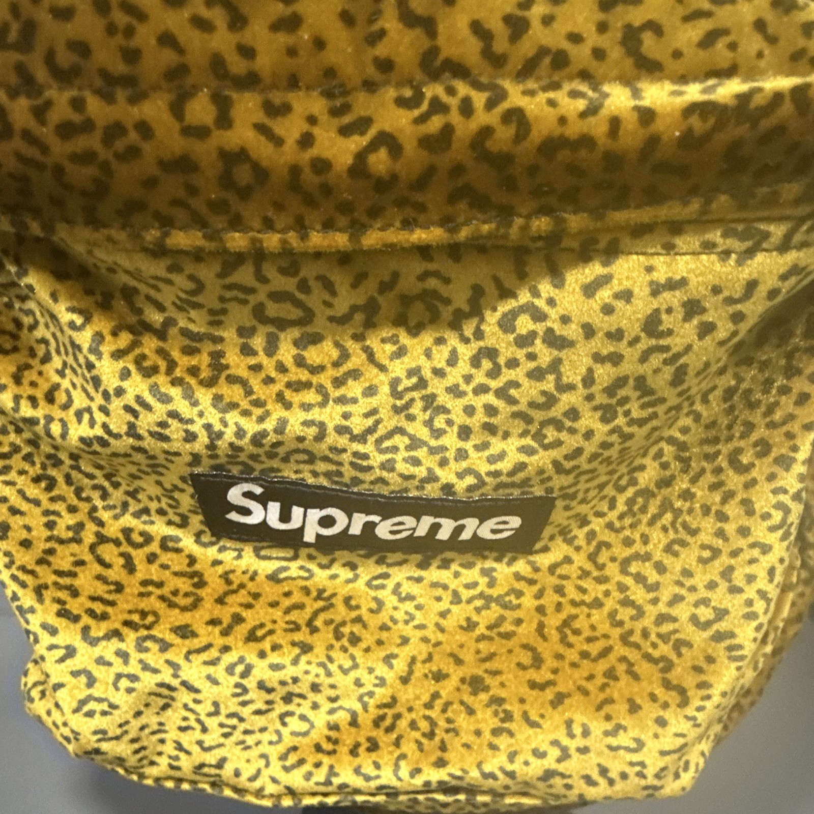Supreme Animal Print Backpack Yellow/Black Zip Adjustable Straps Casual Travel