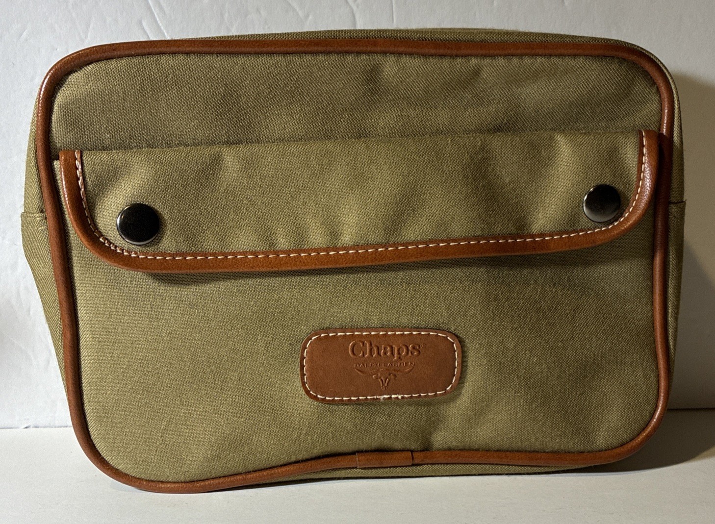 Vintage Chaps Ralph Lauren Travel Toiletry Bag Brown 9 X 6.5 X 3.25”