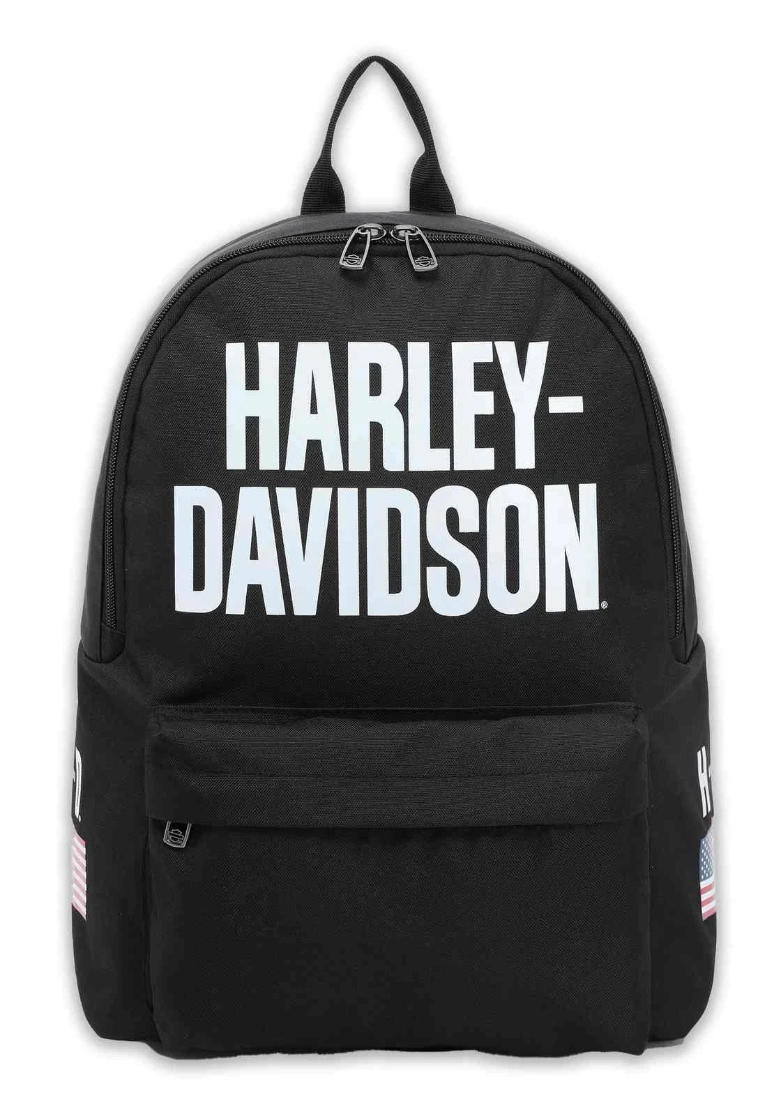 Harley-Davidson Bar & Shield Graphic Backpack w/Adjustable Straps – Black/White