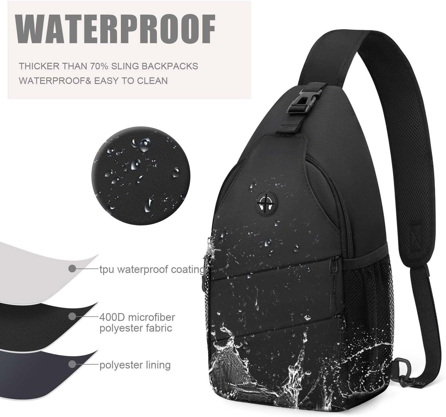 Crossbody Sling Bag Chest Pack Casual Shoulder Backpack Men Women