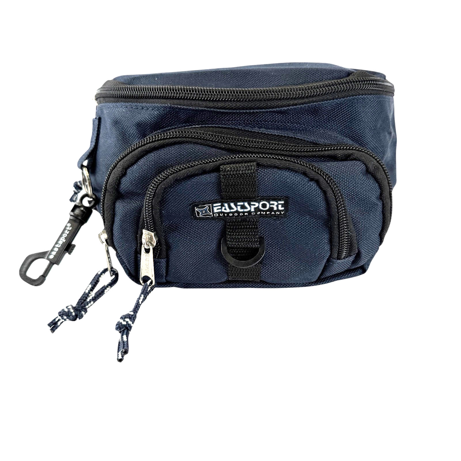 Vintage EastSport Navy Blue Fanny Pack Waist Belt Bag 3 Pouch 90s Y2K