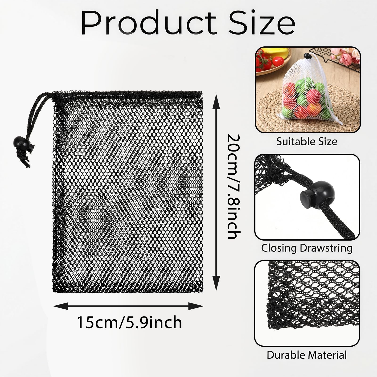 6 Pcs Small Mesh Drawstring Bag, 6 X 8 Inch Polyester Mesh Storage Bags Mini