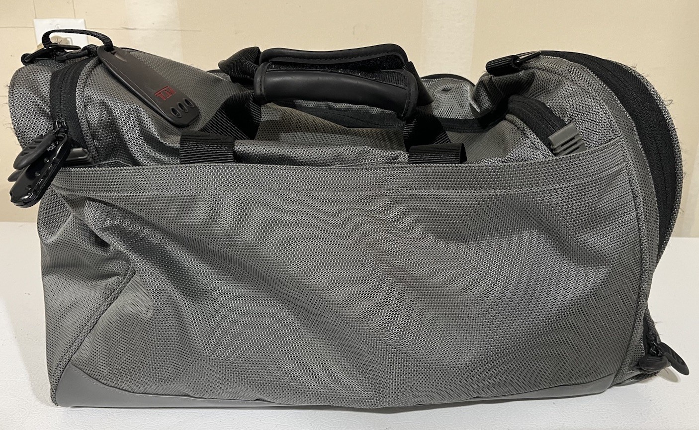 TUMI Boston 2Way Ballistic Nylon Duffle Bag Carry On Gray 525PW Strap (See Pics)
