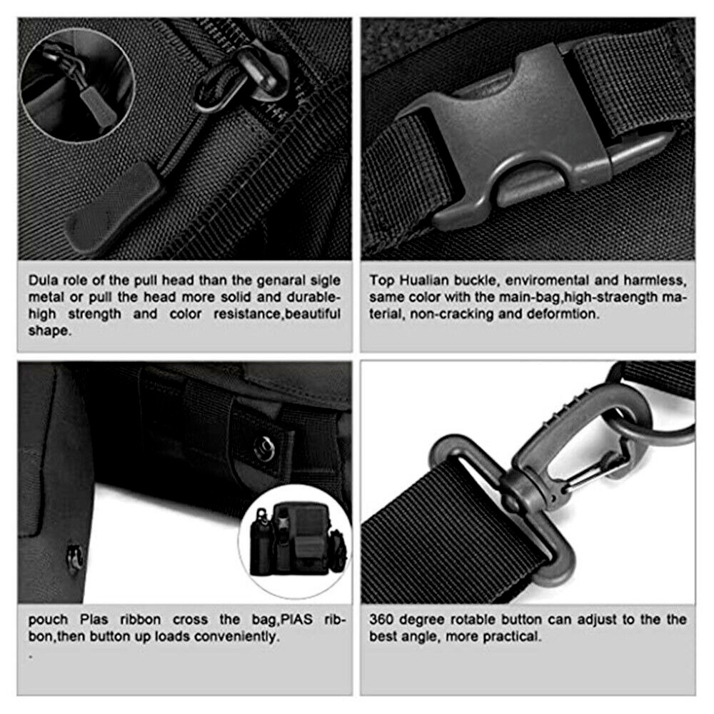 Men Tactical Military Sling Chest Bag Molle Backpack Crossbody Shoulder Pack Bag