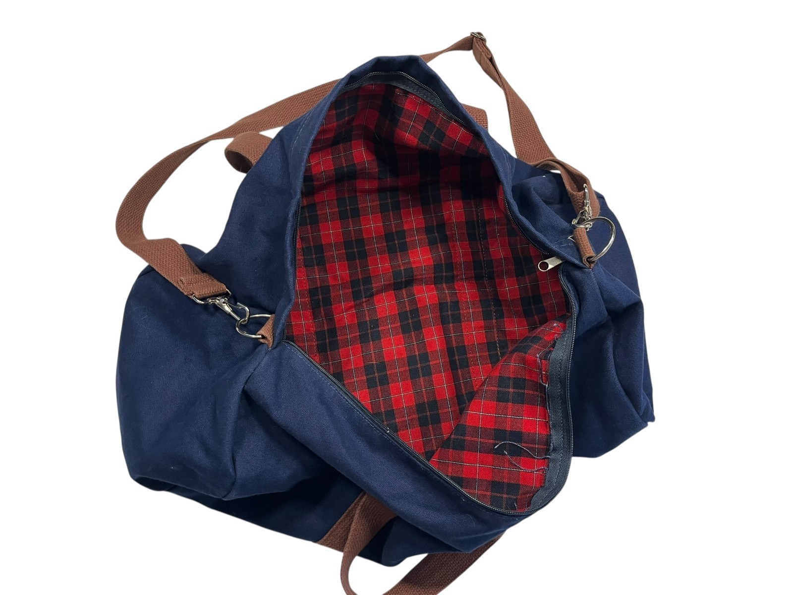 BLUE CLAW x USA MADE Blue/Brown CANVAS DUFFLE BAG Travel Gym Camping Hike Gear