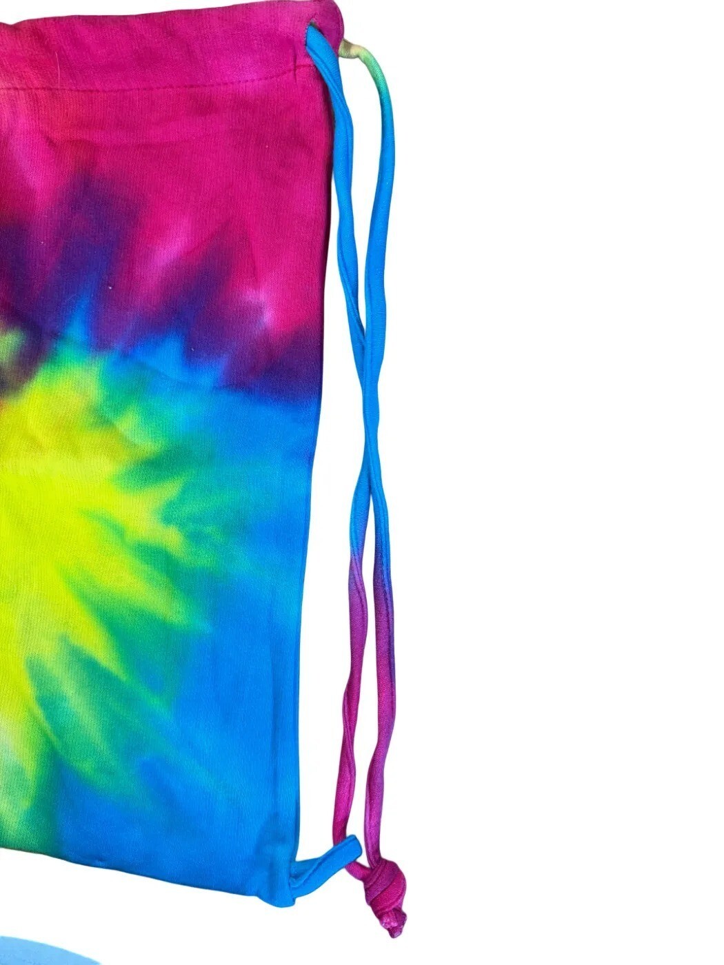 Colortone Colorblock Tie-Dye Reactive Rainbow Drawstring Bag 14″ x 17″ NEW