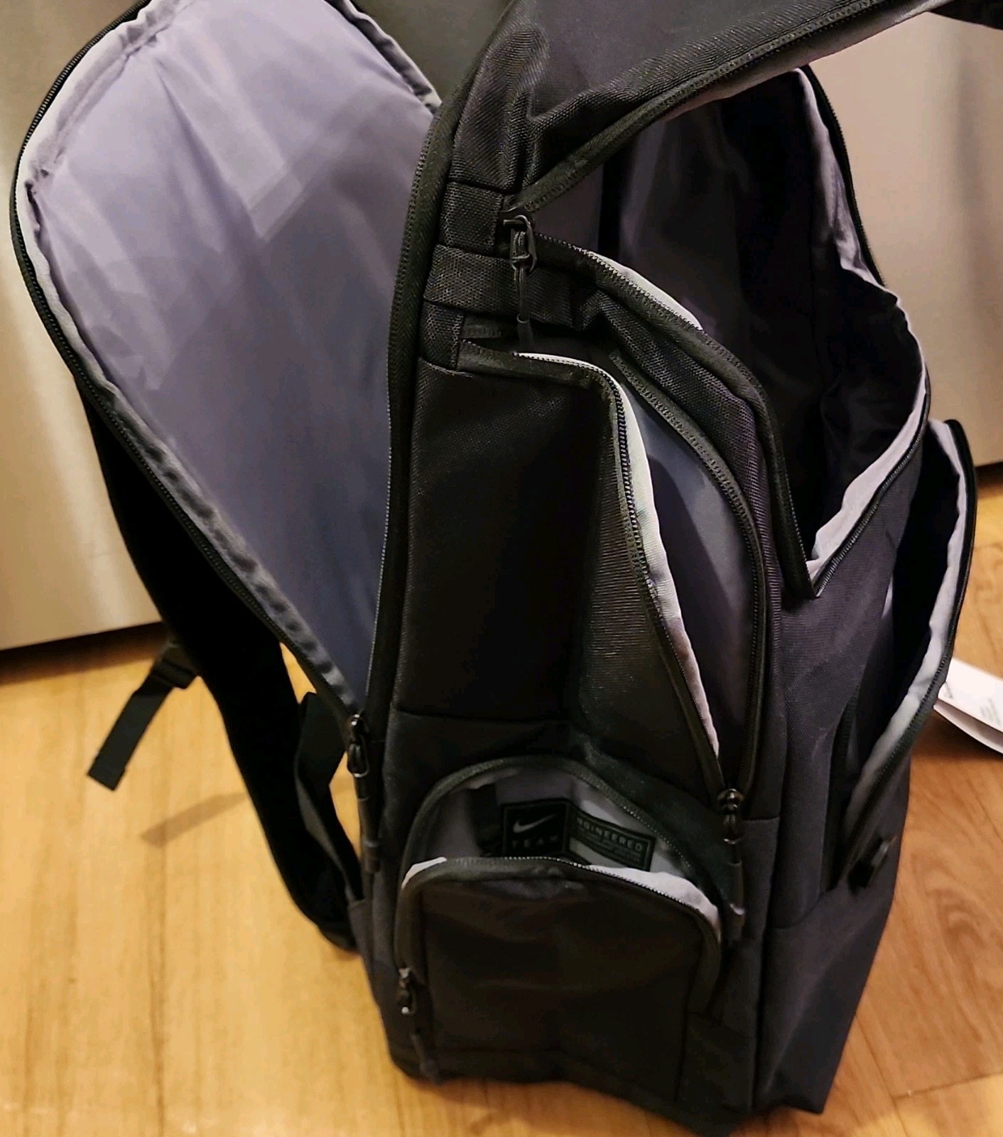 Nike Repel Water-Repellent 35L Backpack Black Swoosh Zip Unisex