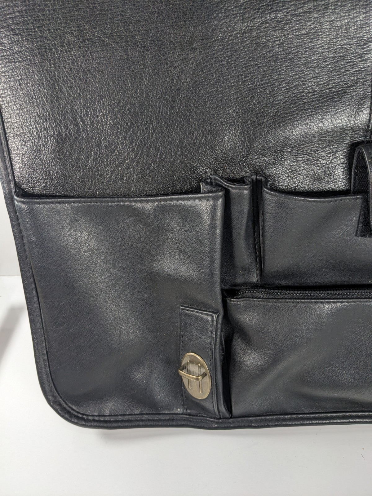 BILL BLASS Black Leather Laptop Messenger Travel Briefcase Shoulder Bag VTG